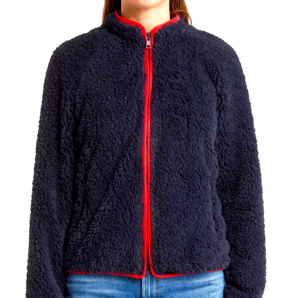 MOTHER Funnel Neck Zip Fleece Jacket Sz Small